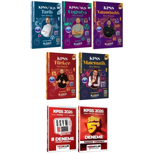 Yediiklim 2026 KPSS Genel Yetenek Genel K�lt�r At�lye Soru Bankas� + 8+5 Deneme 7 li Set Yediiklim Yay�nlar�