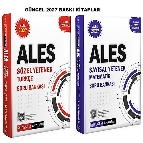 Pegem Yay�nlar� 2027 ALES T�rk�e S�zel Mant�k + Matematik Say�sal Mant�k Soru Bankas� 2 li Set