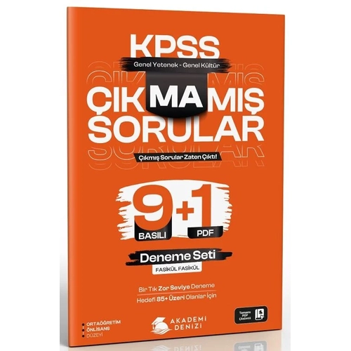 Akademi Denizi KPSS Lise Orta��retim �n Lisans ��kmam�� Sorular 9+1 Deneme ��z�ml� Akademi Denizi