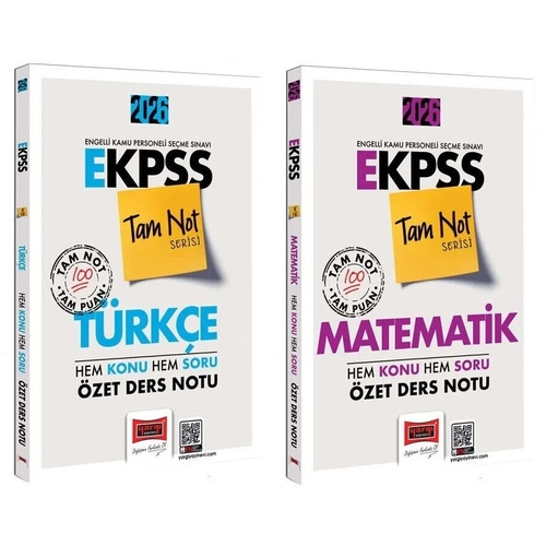 Yarg� Yay�nlar� 2026 EKPSS T�rk�e + Matematik Hem Konu Hem Soru �zet Ders Notu Tam Not Serisi 2 li Set