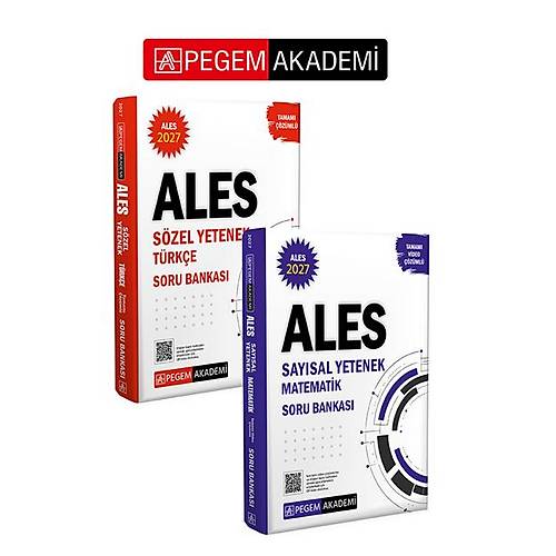 Pegem 2027 ALES Say�sal Yetenek + 2027 ALES S�zel Yetenek Tamam� ��z�ml� Soru Bankas� Seti (2.Kitap) Pegem Akademi Yay�nc�l�k