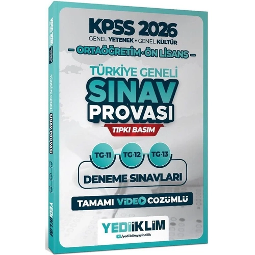 Yediiklim 2026 KPSS Lise Orta��retim �n Lisans T�rkiye Geneli S�nav Provas� 3 Deneme ��z�ml� (11-12-13) Yediiklim Yay�nlar�