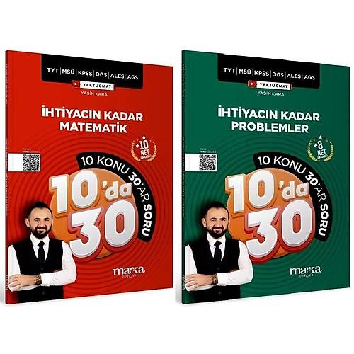 Marka KPSS MEB-AGS TYT MS� DGS ALES �htiyac�n Kadar Matematik + Problemler 10 da 30 Soru Bankas� 2 li Set Yektu� Mat - Yasin Kara Marka Yay�nlar�