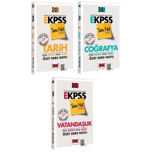 Yarg� 2026 EKPSS Tarih + Co�rafya + Vatanda�l�k Hem Konu Hem Soru �zet Ders Notu Tam Not Serisi 3 l� Set Yarg� Yay�nlar�