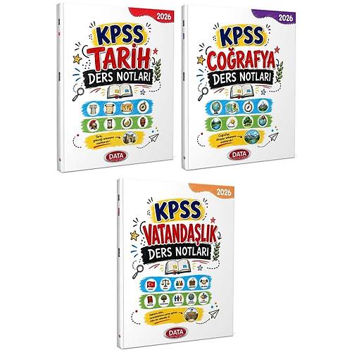 Data 2026 KPSS Tarih + Co�rafya + Vatanda�l�k Ders Notlar� 3 l� Set Data Yay�nlar�