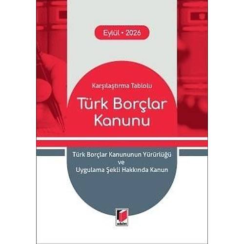 Adalet Yay�nevi T�rk Bor�lar Kanunu (Cep Kitab�) Eyl�l 2026