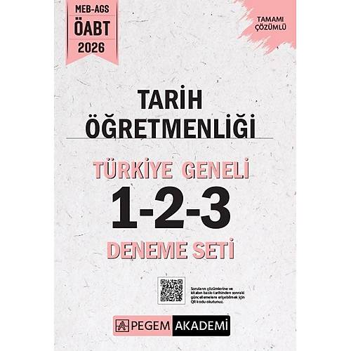 Pegem 2026 �ABT MEB-AGS Tarih ��retmenli�i T�rkiye Geneli 3 Deneme ��z�ml� (1-2-3) Pegem Akademi Yay�nlar�