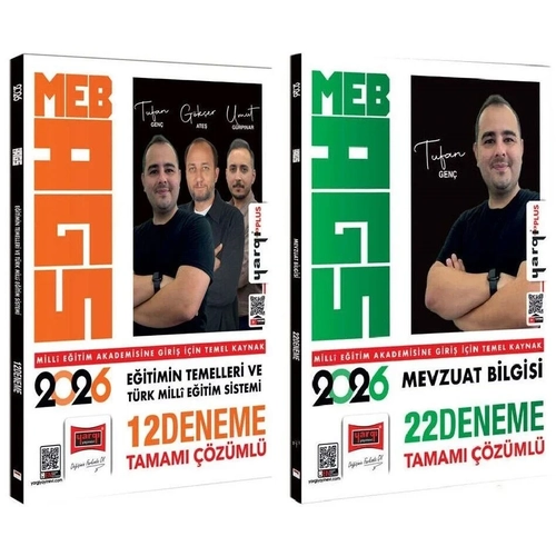 Yarg� 2026 MEB-AGS E�itimin Temelleri ve T�rk Milli E�itim Sistemi + Mevzuat Bilgisi 12+22 Deneme 2 li Set - Tufan Gen� Yarg� Yay�nlar�