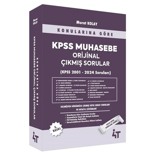 4T Yay�nlar� KPSS A Grubu Muhasebe Orijinal ��km�� Sorular Konular�na G�re 5. Bask� - Murat Kolay