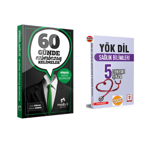 Modadil Yay�nlar� Y�KD�L Sa�l�k Bilimleri 60 G�nde Ezberbozan Kelimeler/Suat G�RCAN, R�dvan G�RB�Z+Tercih Yay�nevi Y�kdil �ngilizce Sa�l�k Bilimleri 5 Deneme S�nav� (Volkan G�lgesiz)