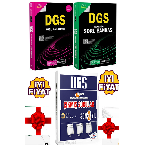 Pegem Akademi 2026 DGS Konu - DGS Soru Bankas� - DGS Son 3 Y�l ��km�� Hediyeli (3.Kitap)