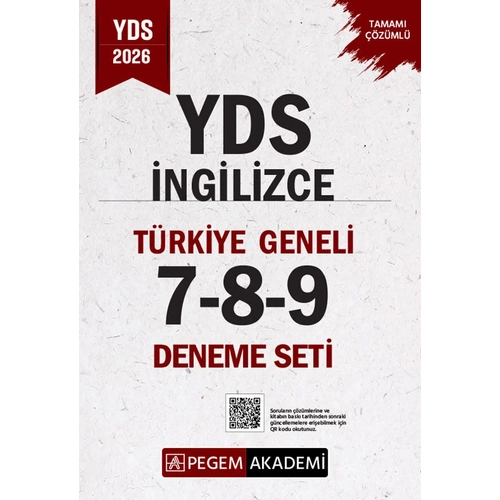 Pegem 2026 YDS �ngilizce T�rkiye Geneli 3 Deneme ��z�ml� (7-8-9) Pegem Akademi Yay�nlar�