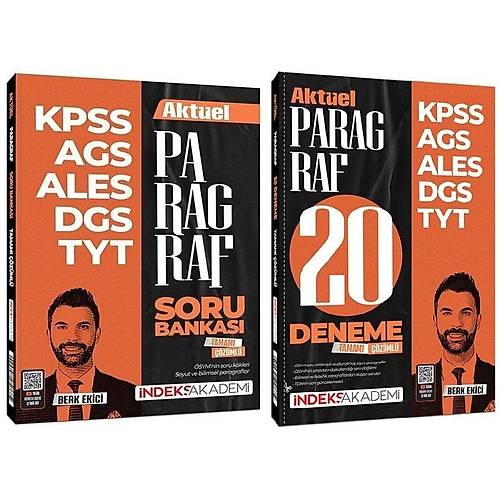 �ndeks Akademi 2026 KPSS MEB-AGS ALES DGS TYT Akt�el Paragraf Soru Bankas� + 20 Deneme 2 li Set - Berk Ekici �ndeks Akademi Yay�nc�l�k