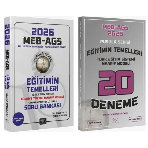 CBA Yay�nlar� 2026 MEB-AGS E�itimin Temelleri Soru Bankas� + 20 Deneme Pusula Serisi 2 li Set - Okan Yolcu CBA Yay�nlar�