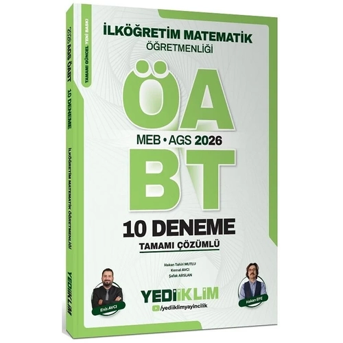 Yediiklim 2026 �ABT MEB-AGS �lk��retim Matematik ��retmenli�i 10 Deneme ��z�ml� - Enis Avc�, Hakan Efe Yediiklim Yay�nlar�