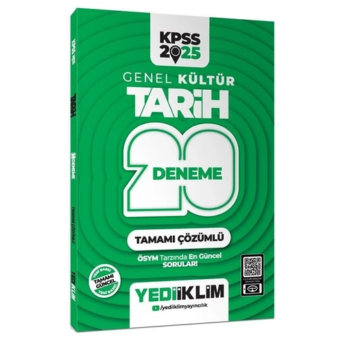 Yediiklim Yaynlar 2025 KPSS Tarih 20 Deneme zml