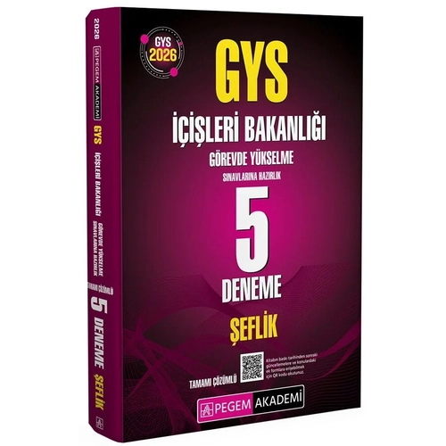 Pegem 2026 GYS ��i�leri Bakanl��� �eflik 5 Deneme ��z�ml� G�revde Y�kselme Pegem Akademi Yay�nlar�
