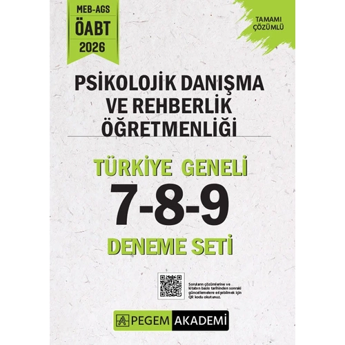Pegem 2026 �ABT MEB-AGS Psikolojik Dan��manl�k ve Rehber ��retmenlik T�rkiye Geneli 3 Deneme (7-8-9) Pegem Akademi Yay�nlar�