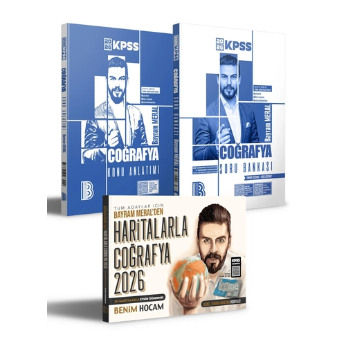 Benim Hocam Yay�nlar� 2026 KPSS Co�rafya Konu - Soru Bankas� ve Haritalarla Co�rafya Seti (Bayram Meral)