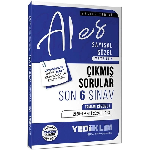 Yediiklim 2026 ALES Master ��km�� Sorular Son 6 S�nav ��z�ml� Yediiklim Yay�nlar�