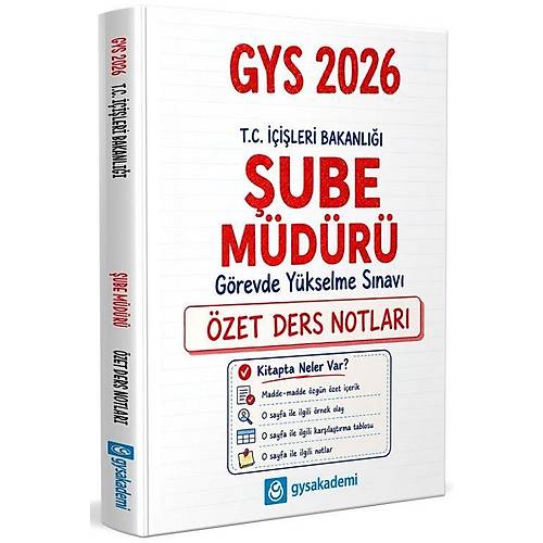 GYS Akademi 2026 GYS ��i�leri Bakanl��� �ube M�d�r� �zet Ders Notlar� G�revde Y�kselme GYS Akademi
