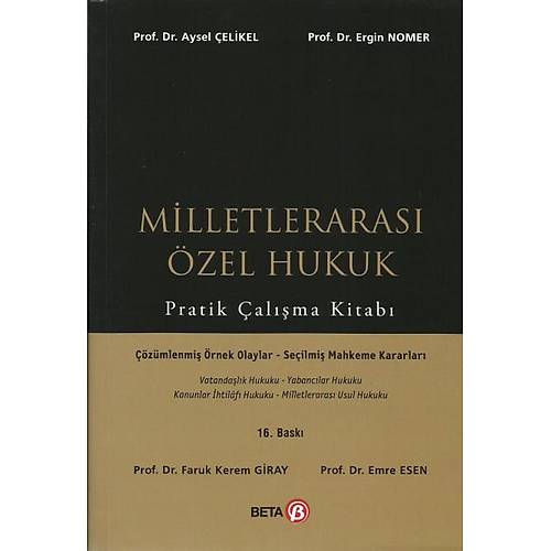 Beta Yaynevi Milletleraras zel Hukuk Pratik alma Kitab Aysel elikel