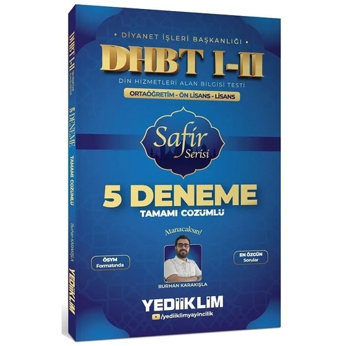 Yediiklim Yay�nlar� 2026 DHBT 1-2 5 Deneme ��z�ml� - Burhan Karak��la