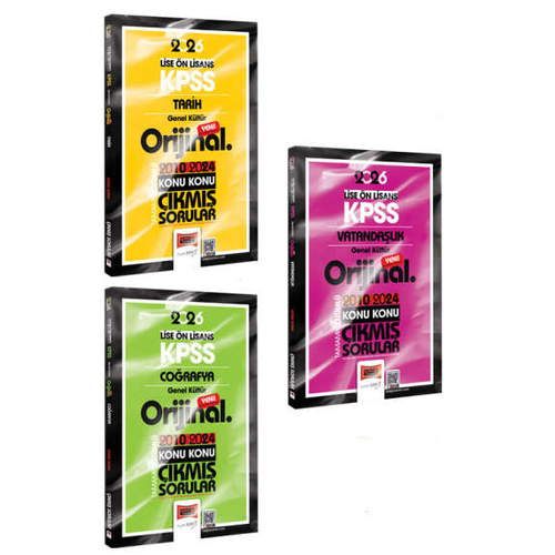 Yarg� Yay�nlar� 2026 KPSS Lise-�nlisans Genel K�lt�r Orijinal 2010-2024 Konu Konu ��km�� Sorular Seti (3 Kitap)