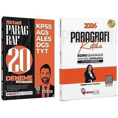 Hoca Kafas� + �ndeks 2026 KPSS TYT ALES DGS Paragraf� Kafala Soru Bankas� + 20 Deneme 2 li Set - �znur Saat Y�ld�r�m, Berk Ekici Hoca Kafas� + �ndeks Akademi Yay�nlar�