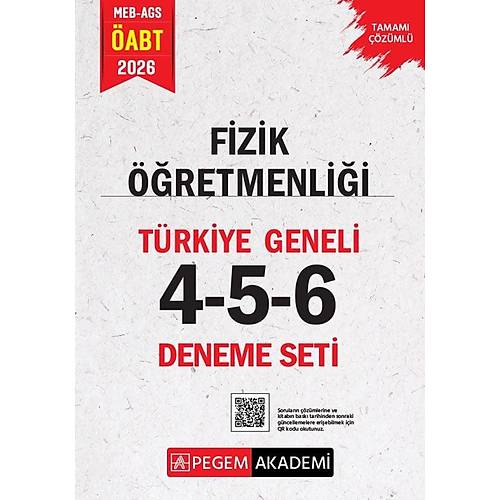 Pegem 2026 �ABT MEB-AGS Fizik ��retmenli�i T�rkiye Geneli 3 Deneme (4-5-6) Pegem Akademi Yay�nlar�