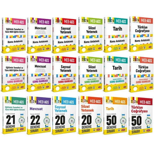 Data 2026 MEB-AGS T�m Dersler Konu + Soru Bankas� + 183 Deneme 18 li Set Ultra Serisi Data Yay�nlar�