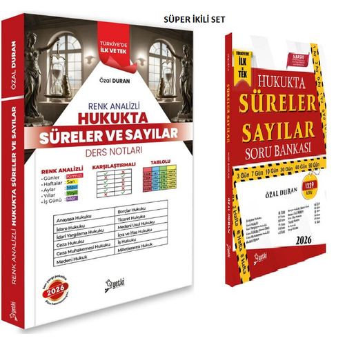 Yetki Yay�nlar� 2026 Hukukta Renk Analizli S�reler Say�lar Ders Notlar�+Hukukta S�reler Say�lar Soru Bankas� (2'li Set)