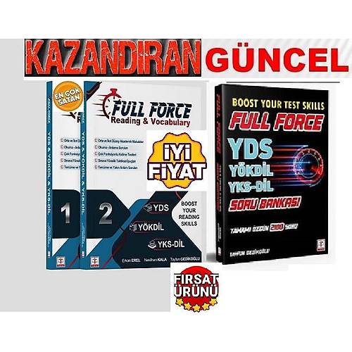 Full Force YDS Ykdil Yks-Dil 2100 Soru Bankas& Full Force Reading&Vocabulary 1-2 Set (3 KTAP)