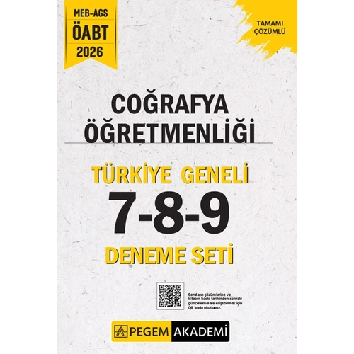 Pegem 2026 �ABT MEB-AGS Co�rafya ��retmenli�i T�rkiye Geneli 3 Deneme (7-8-9) Pegem Akademi Yay�nlar�