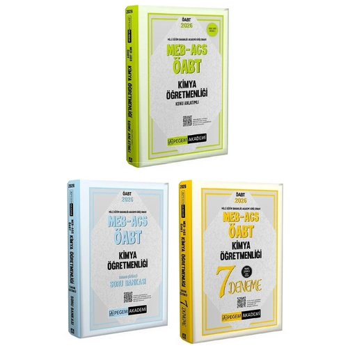 Pegem 2026 �ABT MEB-AGS Kimya ��retmenli�i Konu Anlat�ml� + Soru Bankas� + 7 Deneme 3 l� Set Pegem Akademi Yay�nlar�