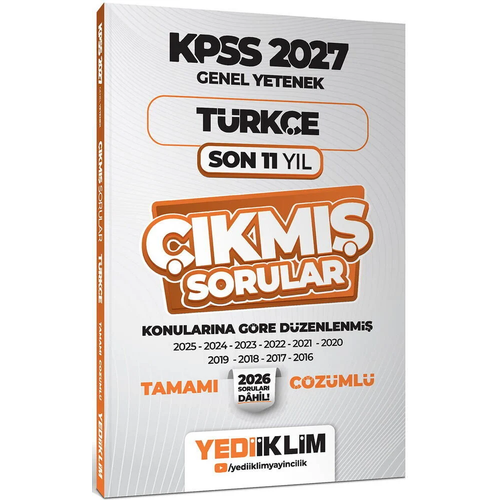 Yediiklim 2027 KPSS T�rk�e ��km�� Sorular Son 11 Y�l Konular�na G�re ��z�ml� Yediiklim Yay�nlar�