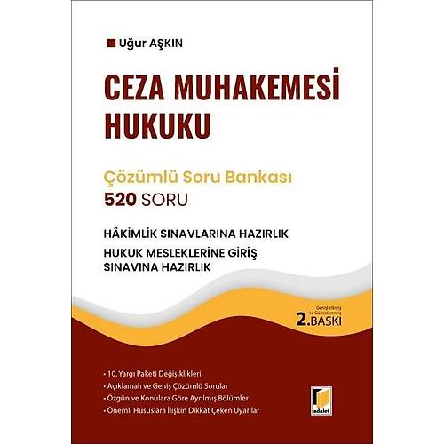 Adalet Yay�nevi Ceza Muhakemesi Hukuku 520 Soru ��z�ml� Soru Bankas� (U�ur A�k�n)