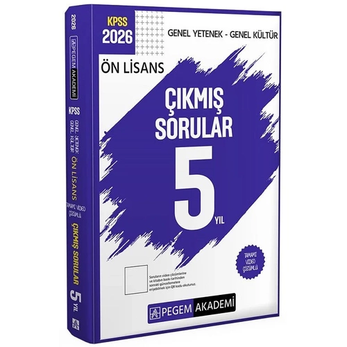 Pegem 2026 KPSS �n Lisans ��km�� Sorular Son 5 Y�l ��z�ml� Pegem Akademi Yay�nlar�