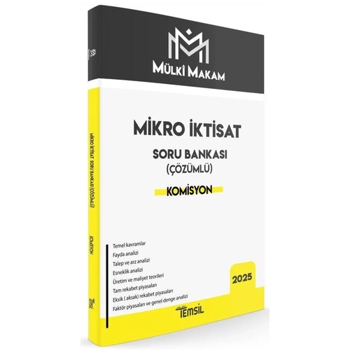 Temsil 2025 M�LK� MAKAM Mikro �ktisat Soru Bankas� ��z�ml� Temsil Kitap Yay�nlar�