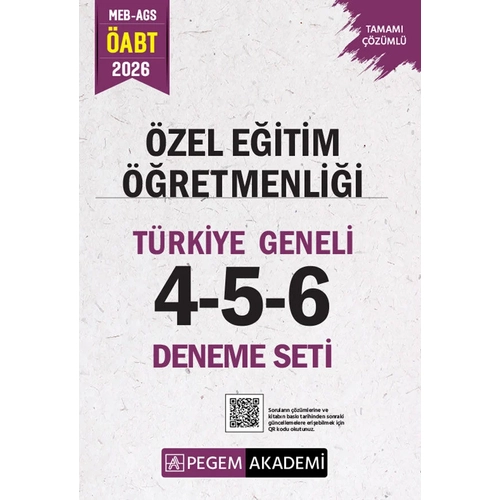 Pegem 2026 �ABT MEB-AGS �zel E�itim ��retmenli�i T�rkiye Geneli 3 Deneme (4-5-6) Pegem Akademi Yay�nlar�
