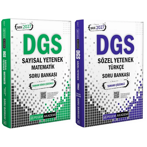 Pegem 2027 DGS T�rk�e S�zel Mant�k + Matematik Say�sal Mant�k Soru Bankas� 2 li Set Pegem Akademi Yay�nlar�