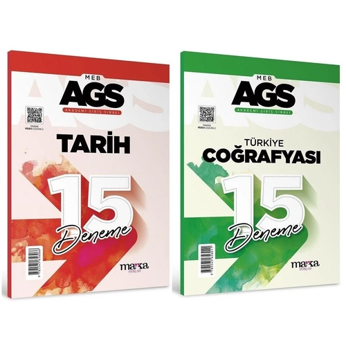 Marka Yaynlar 2025 MEB-AGS Tarih + Trkiye Corafyas 30 Deneme 2 li Set