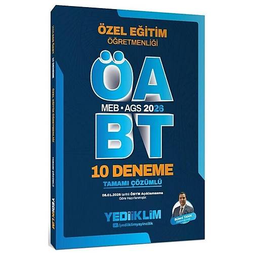 Yediiklim 2026 �ABT MEB-AGS �zel E�itim ��retmenli�i 10 Deneme ��z�ml� - B�lent Tan�k Yediiklim Yay�nlar�