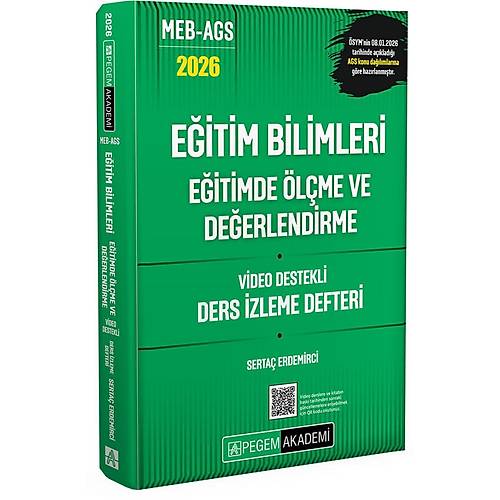 YEN� AGS - Pegem 2026 MEB-AGS E�itim Bilimleri �l�me ve De�erlendirme Ders �zleme Defteri Pegem Akademi Yay�nlar�