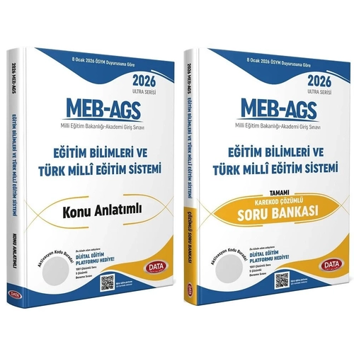 Data 2026 MEB-AGS E�itim Bilimleri ve T�rk Milli E�itim Sistemi Konu Anlat�ml� + Soru Bankas� 2 li Set Ultra Serisi Data Yay�nlar�