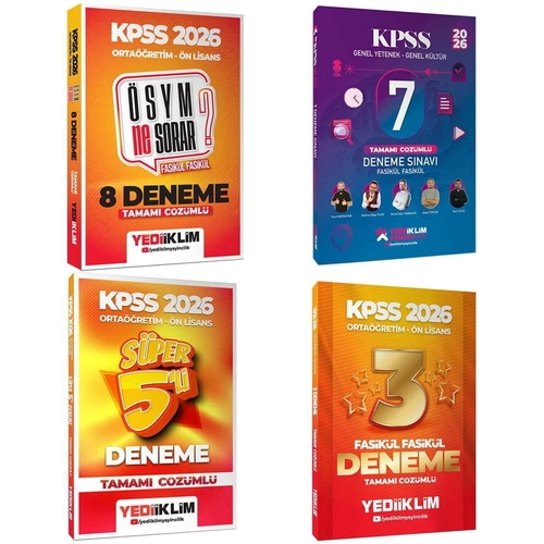 Yediiklim 2026 KPSS Lise Orta��retim �n Lisans 23 Deneme 4 l� Set Yediiklim Yay�nlar�