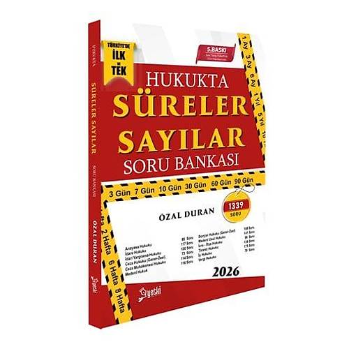 Yetki Yay�nlar� 2026 Hukukta S�reler Say�lar Soru Bankas� (�zal Duran)