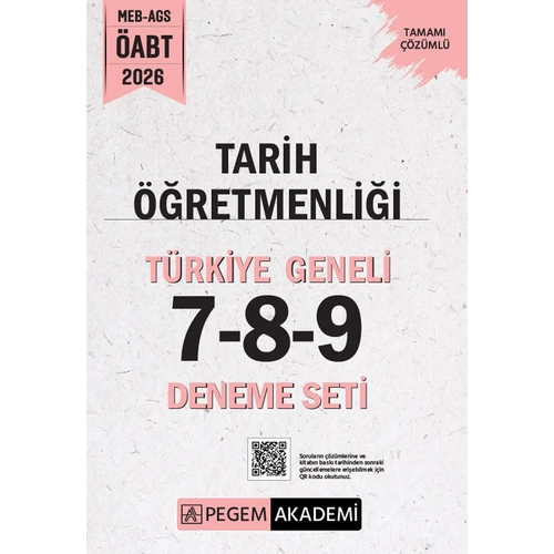 Pegem 2026 �ABT MEB-AGS Tarih ��retmenli�i T�rkiye Geneli 3 Deneme (7-8-9) Pegem Akademi Yay�nlar�