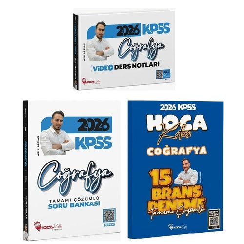 Hoca Kafas� 2026 KPSS Co�rafya Video Ders Notlar� + Soru Bankas� + 15 Deneme 3 l� Set - Ak�n Arslan Hoca Kafas� Yay�nlar�