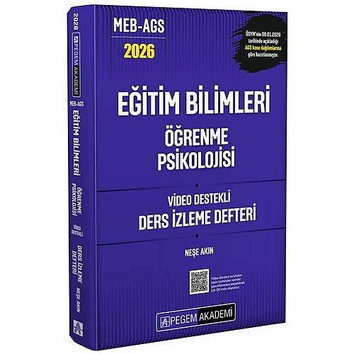 YEN� AGS - Pegem 2026 MEB-AGS E�itim Bilimleri ��renme Psikolojisi Ders �zleme Defteri Pegem Akademi Yay�nlar�